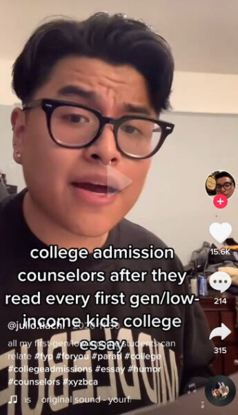 TikToks directed at Admission Counselors