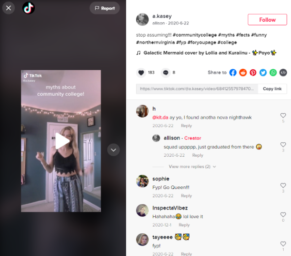 TikTok comments section