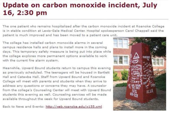 Roanoke College Incident Statement