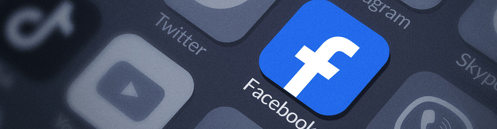 Greyed out social media apps with Facebook in color