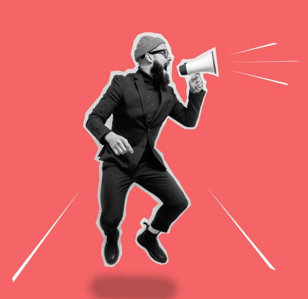 man with megaphone