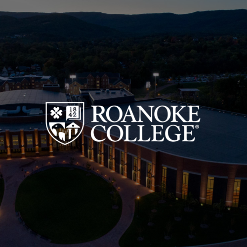 Overhead aerial view of a Roanoke College building