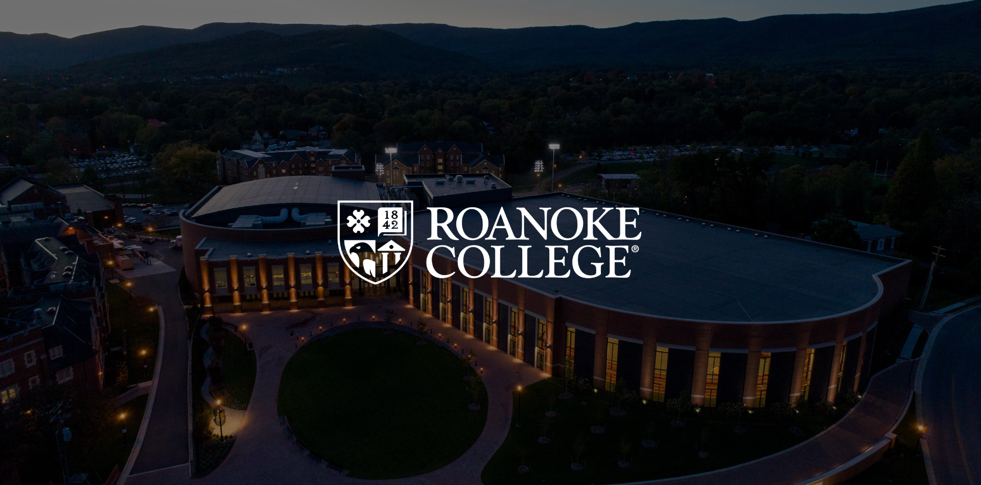 Overhead aerial view of a Roanoke College building