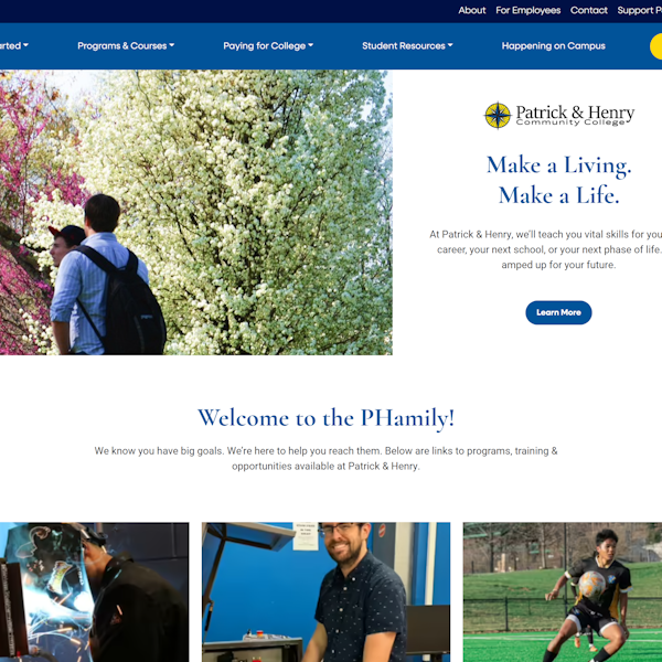 Patrick & Henry Community College website