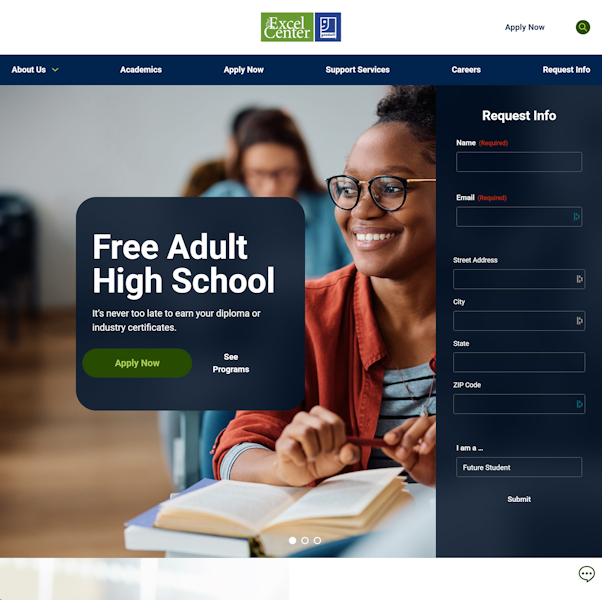 The Excel Center of Virginia website