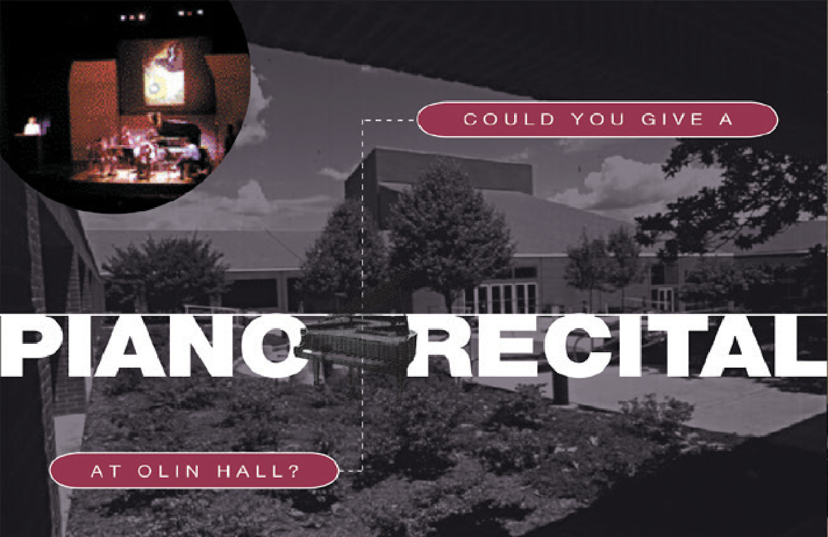A piano recital at Olin Hall brochure.