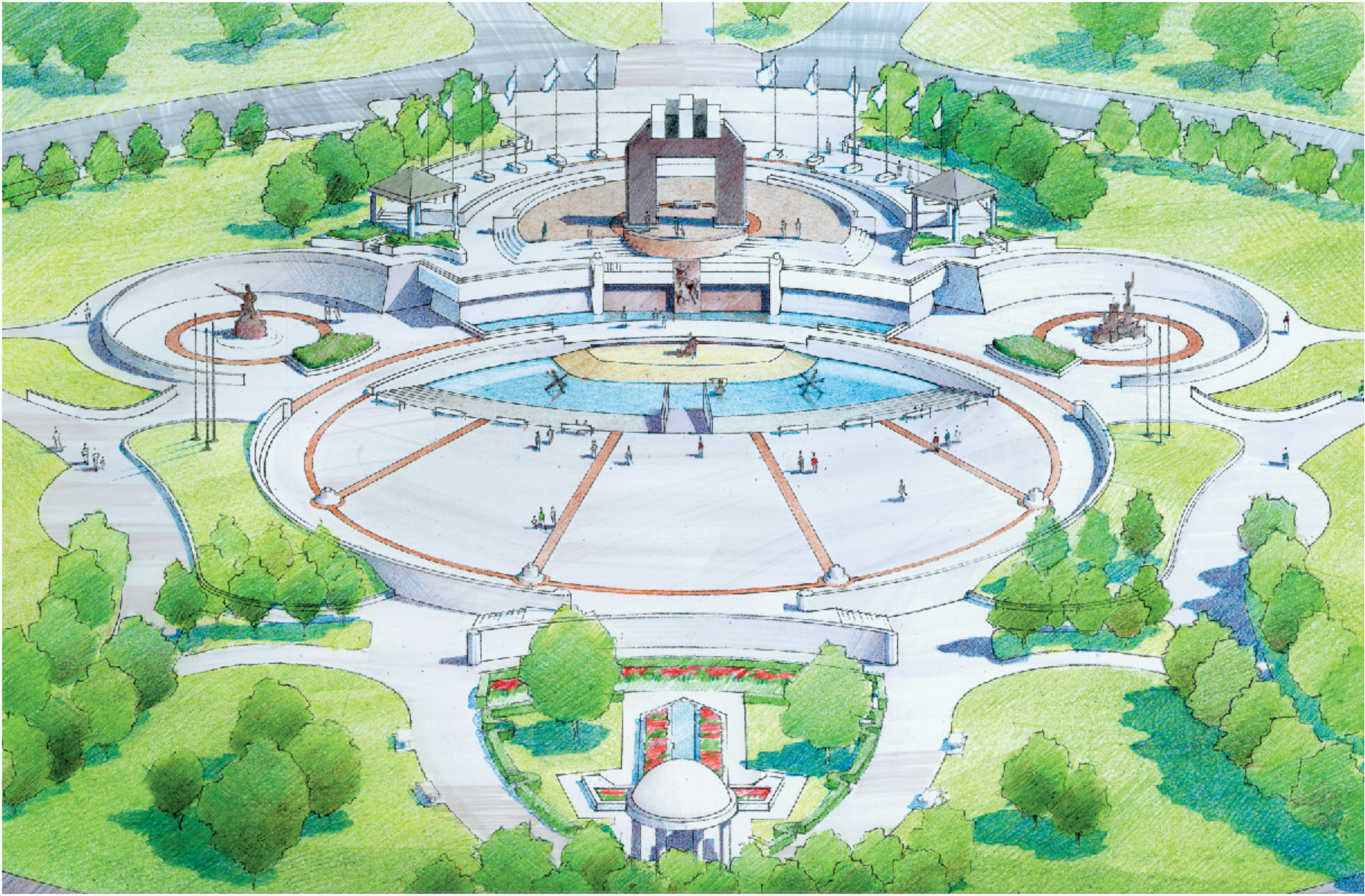 Artist's rendering of the National D-Day Memorial