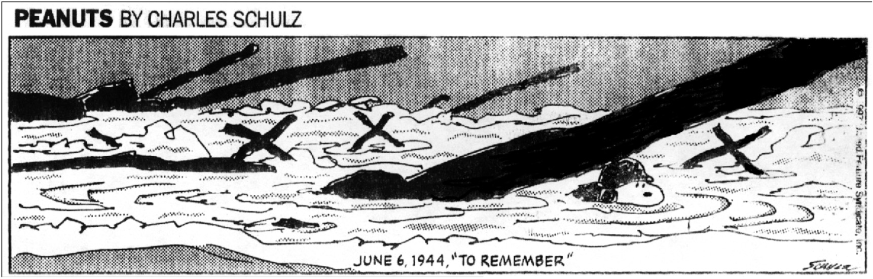 A sample Peanuts comic strip